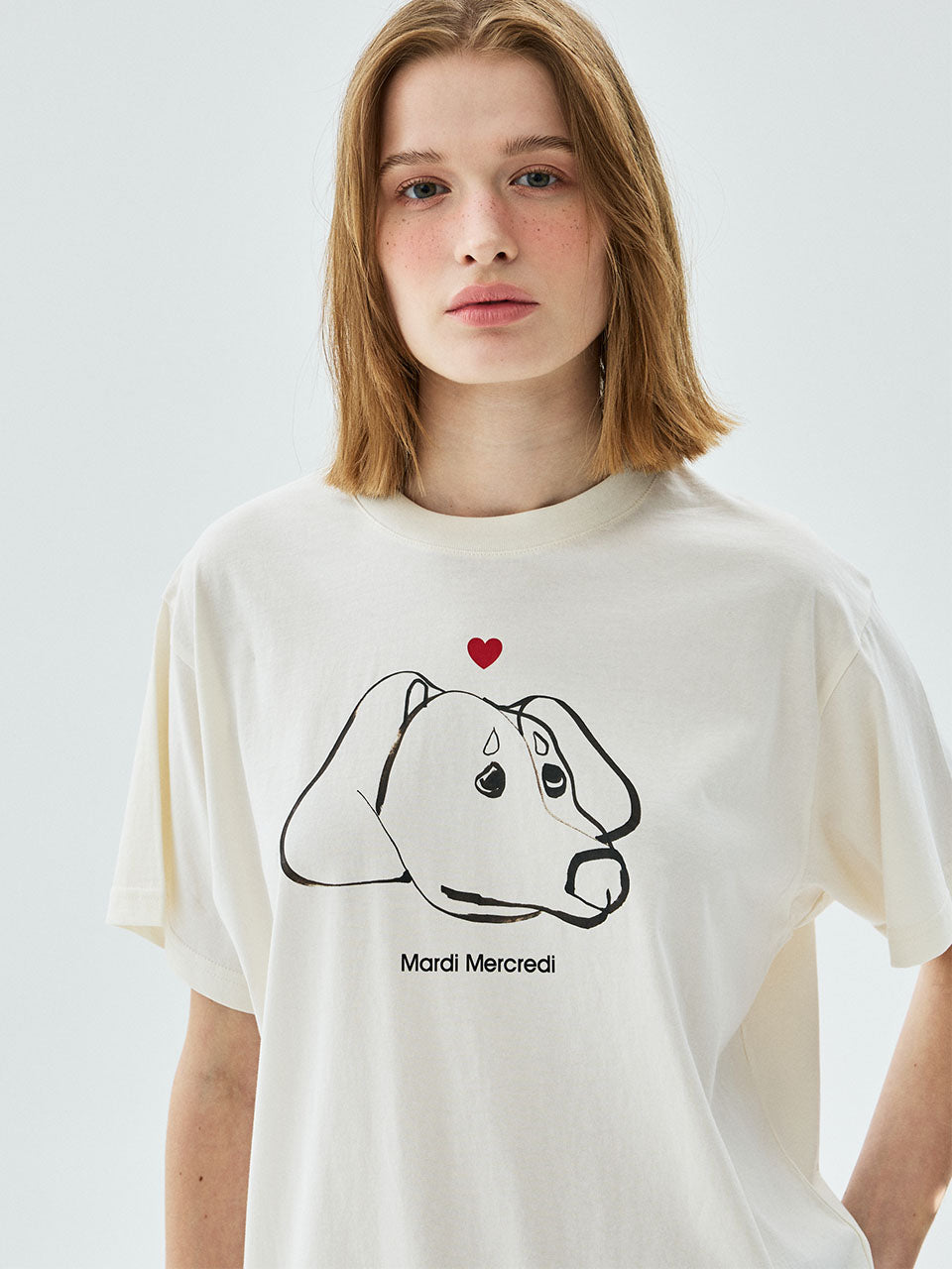 Mardi Mercredi - Tshirt Drawing Ch Ddanji Face (Cream) product image 1 | TRAB K-Fashion Australia