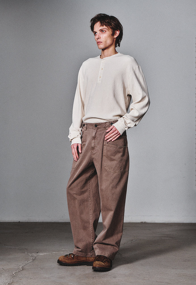 Art if acts - Garment Dyed Waffle Henley (Cream) product image 2 | TRAB K-Fashion Australia