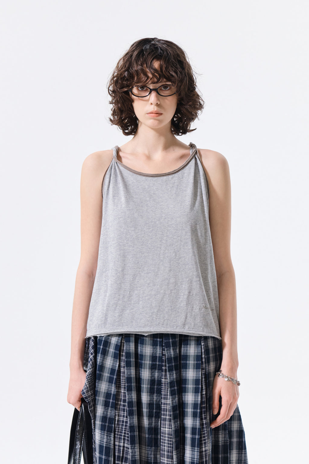 Matin Kim - Twist Shoulder Sleeveless Top (Grey) product image 10 | TRAB K-Fashion Australia