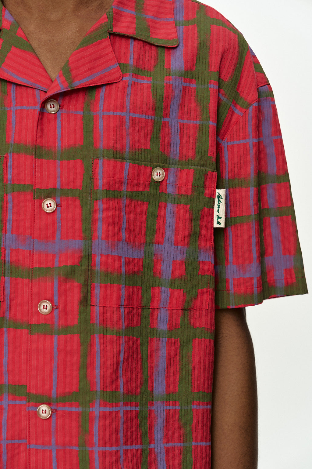 Andersson Bell - Rothko Open Collar Shirt (Red) product image 5 | TRAB K-Fashion Australia