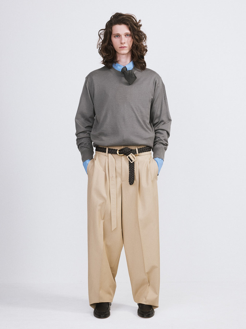 Recto - Silk-Cashmere Knit Top (Midnight Grey) product image 1 | TRAB K-Fashion Australia
