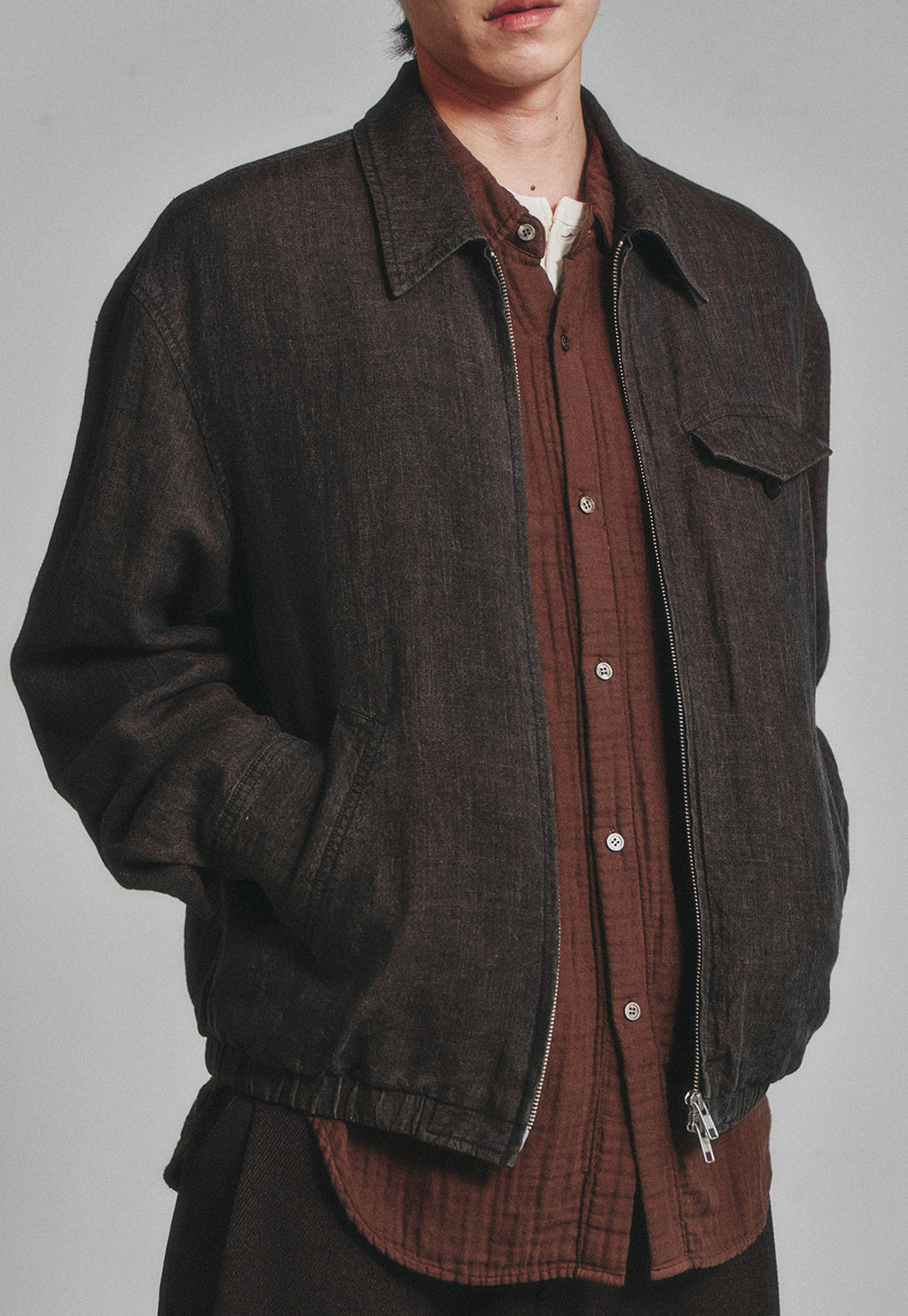 Art if acts - Linen Pocket Blouson (Wood) product image 5 | TRAB K-Fashion Australia