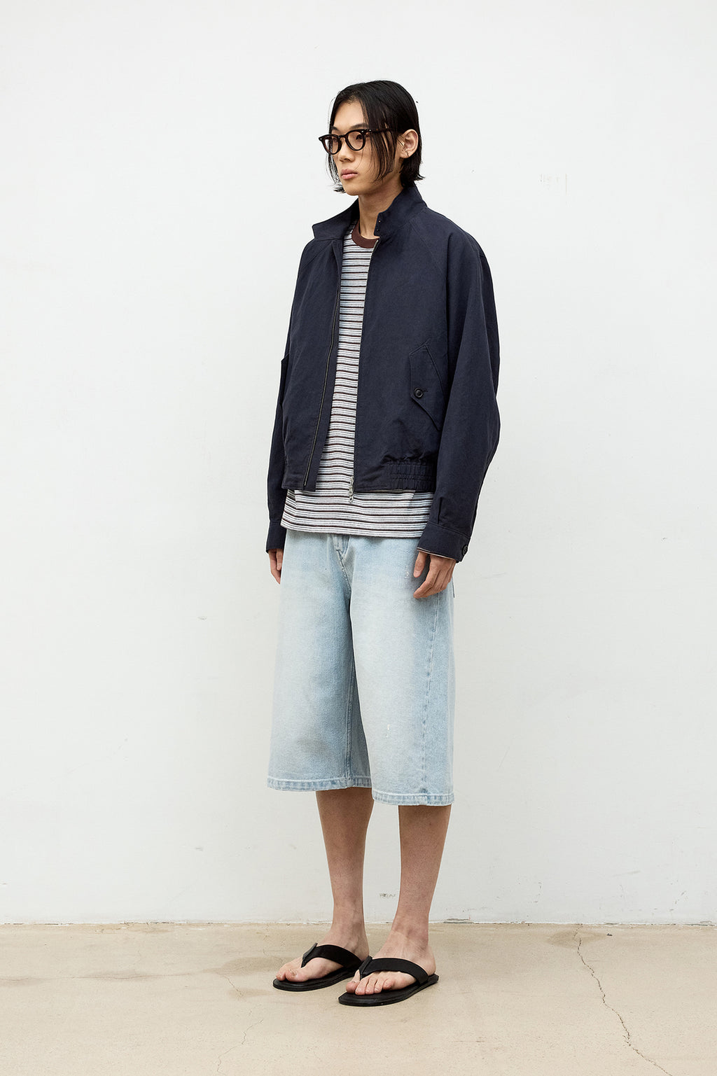 Coor - Linen Blend Harrington Jacket (Navy) product image 3 | TRAB K-Fashion Australia