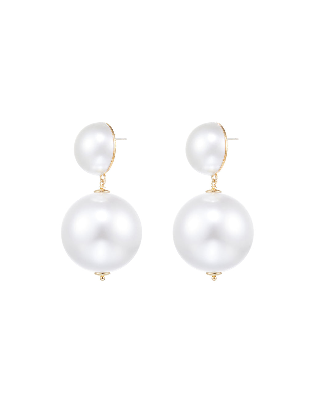 Numbering - Oversized Pearl 2-Drop Earrings #9122 product image 4 | TRAB K-Fashion Australia