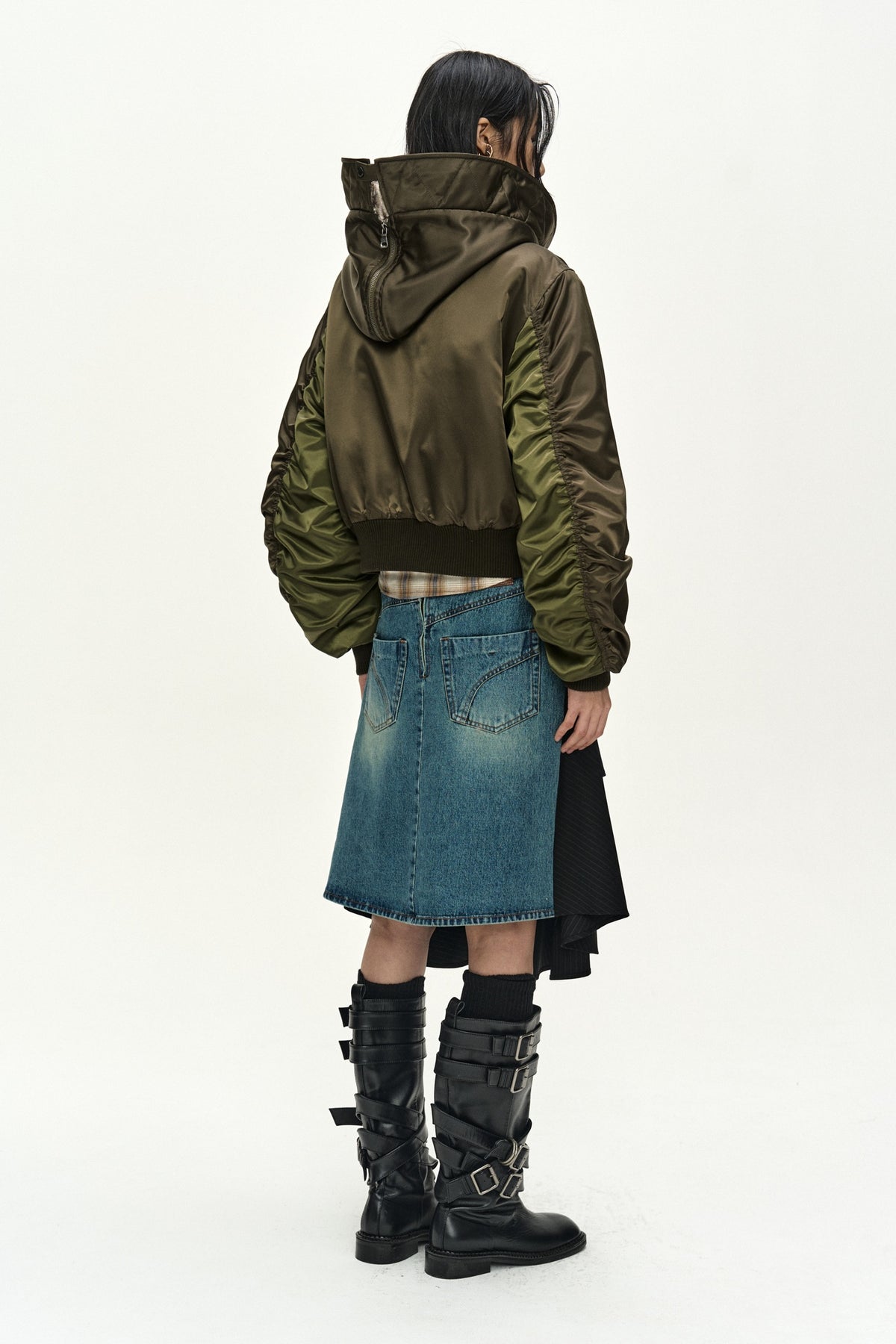 Andersson Bell - Unisex Flare Collar Ma-1 Parka (Khaki Brown) product image 2 | TRAB K-Fashion Australia