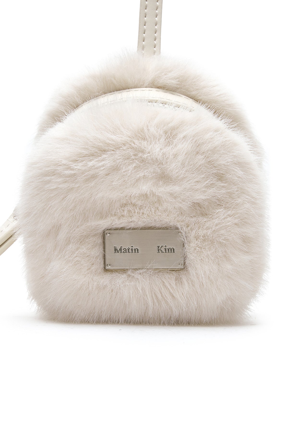 Matin Kim - Soft Fur Mini Cube Pouch (Ivory) product image 3 | TRAB K-Fashion Australia