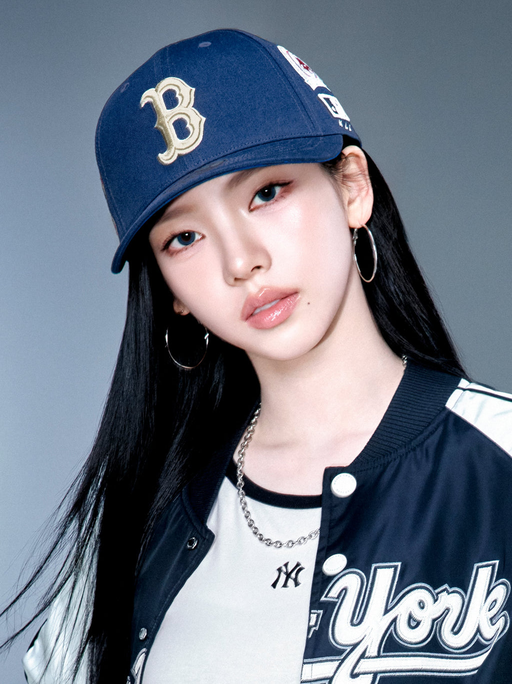 MLB Korea - MLB Signature All-Over Patch Structure Ball Cap Boston Red Sox (Navy) product image 1 | TRAB K-Fashion Australia