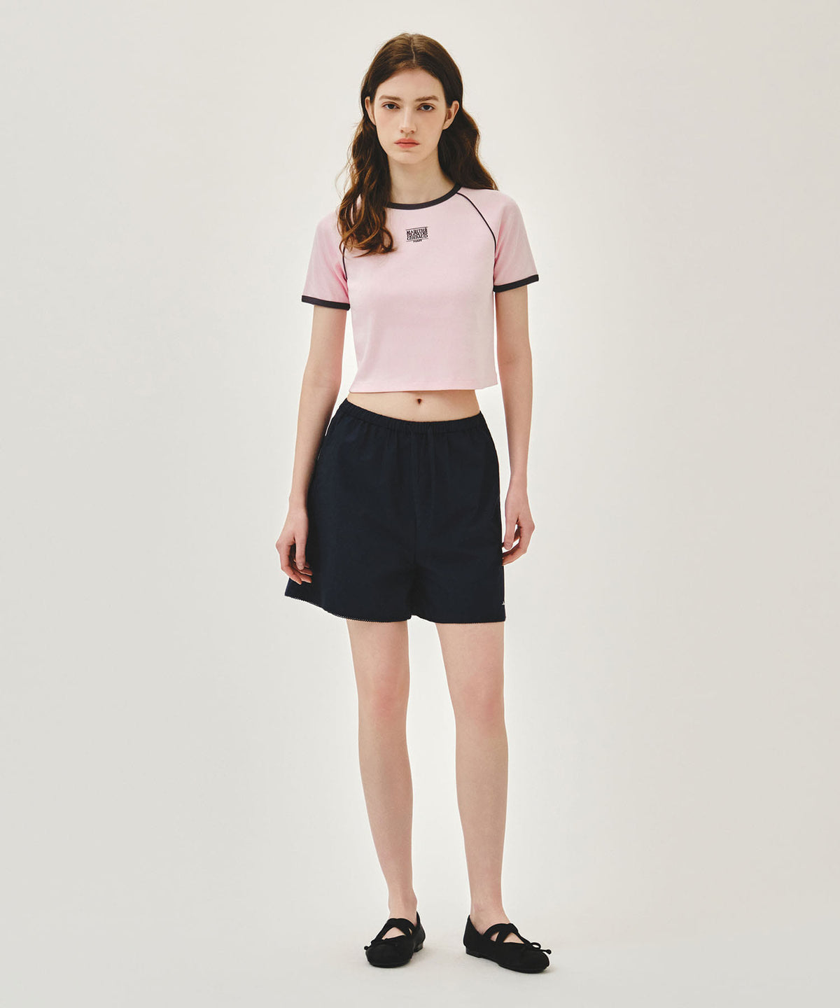 Marithe & Francois Girbaud - Aerocool Small Classic Logo Ringer Slim Crop Tee (Pink) product image 5 | TRAB K-Fashion Australia
