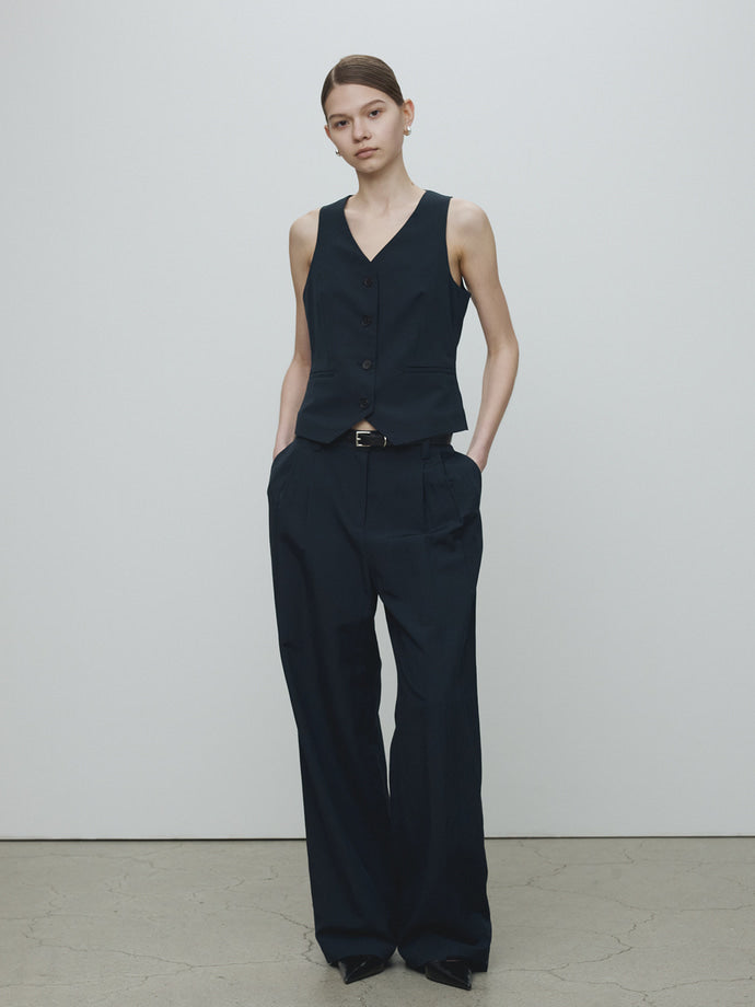 Tonywack - Linen Tailored Vest (Navy) product image 5 | TRAB K-Fashion Australia