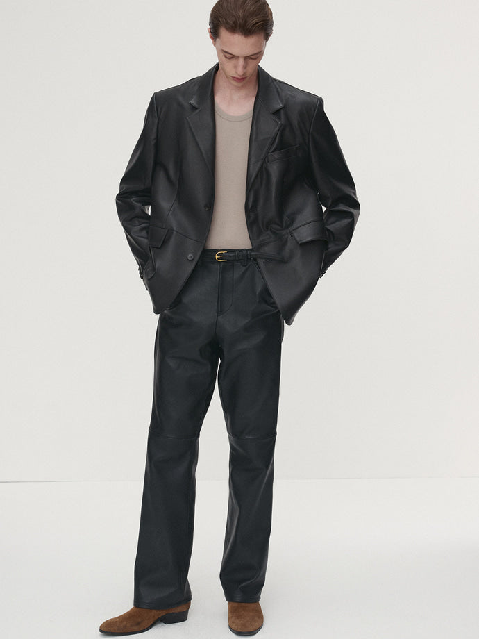 Tonywack - Leather Flared-Leg Pants (Black) product image 4 | TRAB K-Fashion Australia