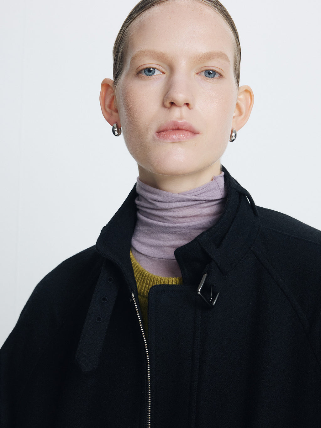 Tonywack - Wool Flannel Belted Stand Collar Bomber (Black) product image 7 | TRAB K-Fashion Australia