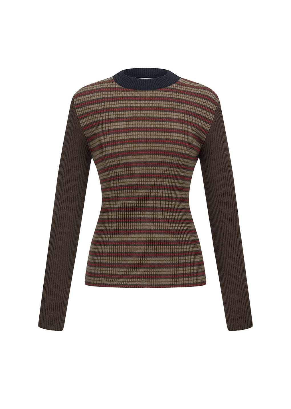 Amomento - stripe round knit (Brown) product image 5 | TRAB K-Fashion Australia