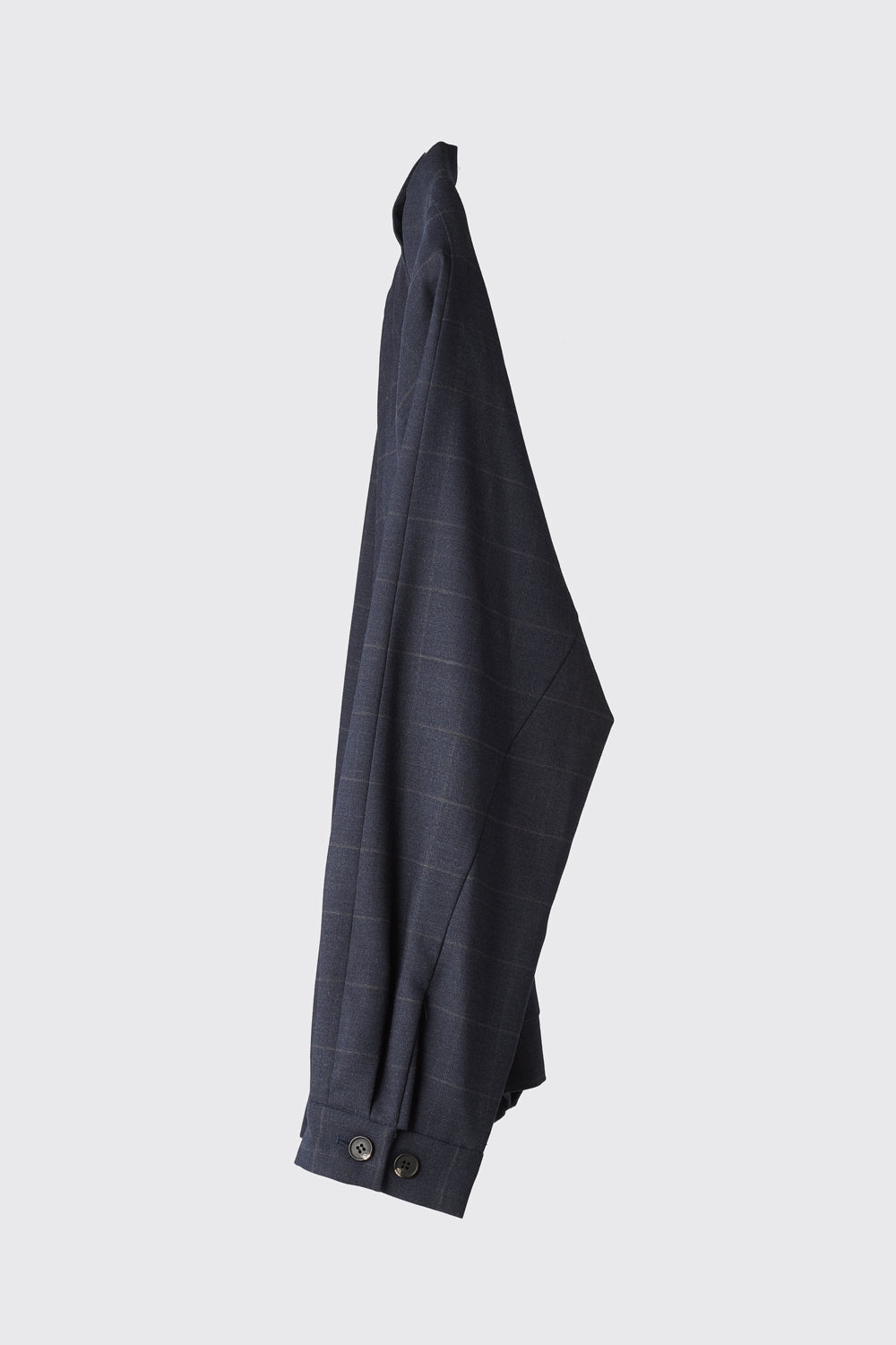 Hatchingroom - Non Collar Jacket Blue Charcoal Check (Wool) product image 3 | TRAB K-Fashion Australia