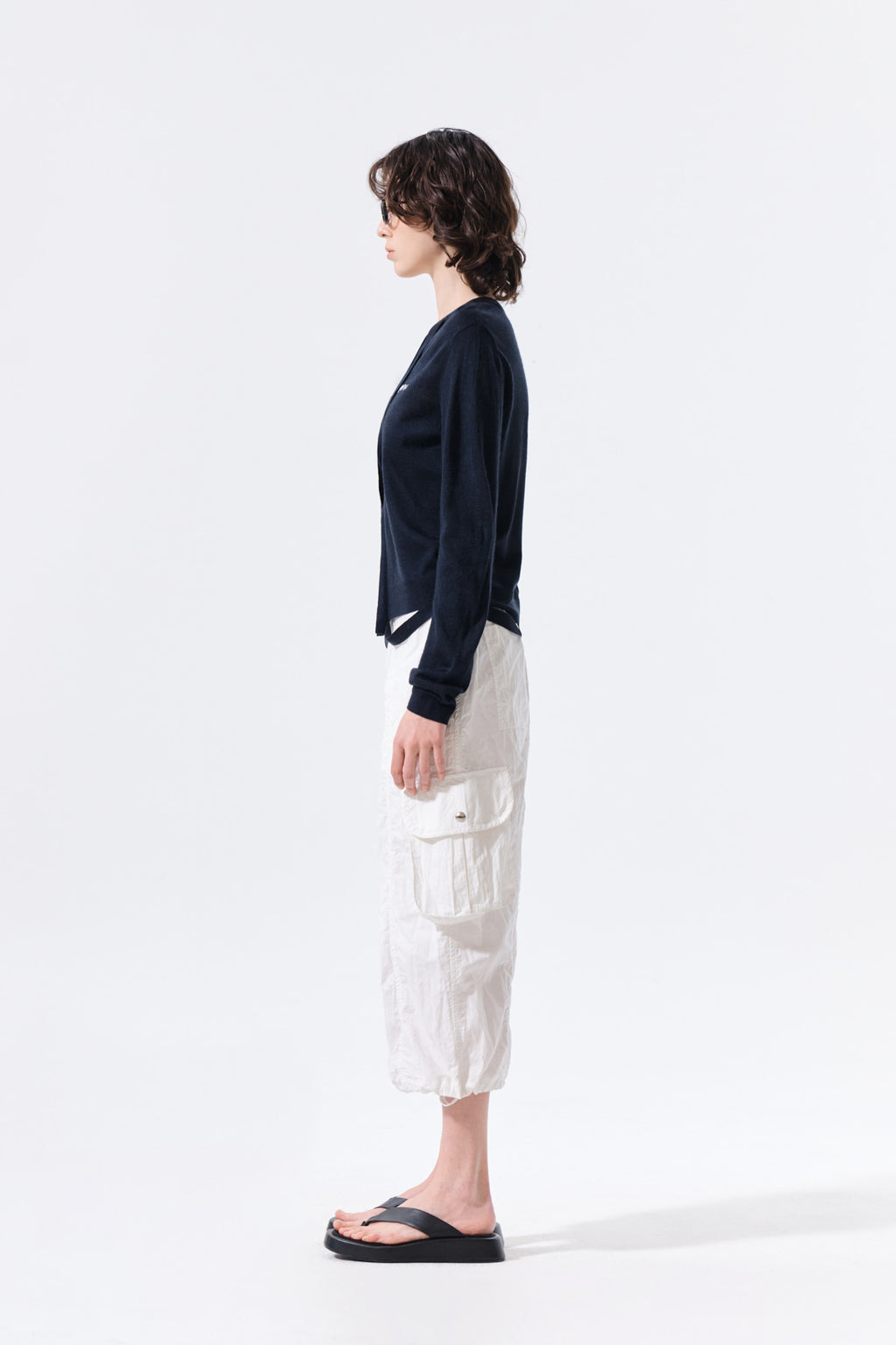 Matin Kim - String Detail Knit Cardigan (Dark Navy) product image 7 | TRAB K-Fashion Australia