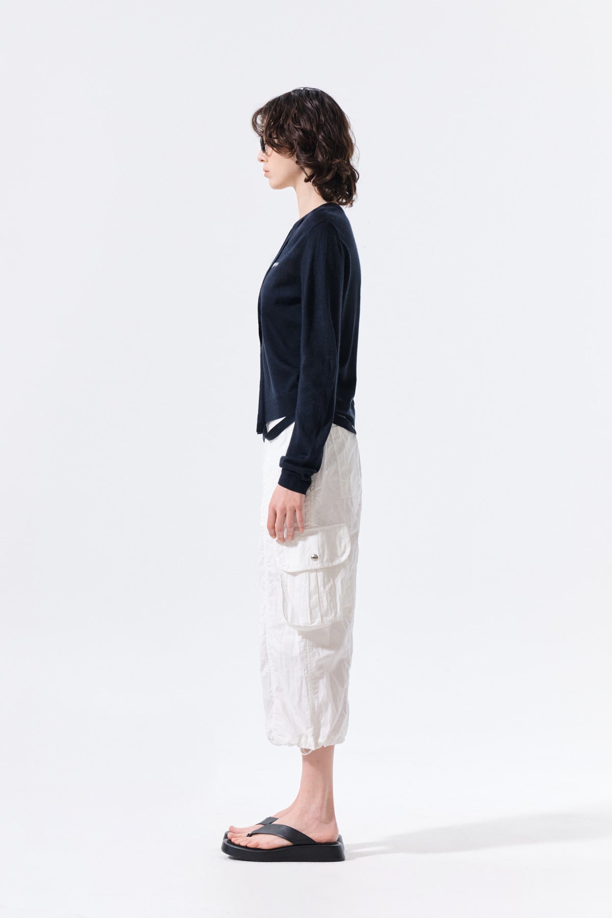 Matin Kim - String Detail Knit Cardigan (Dark Navy) product image 7 | TRAB K-Fashion Australia