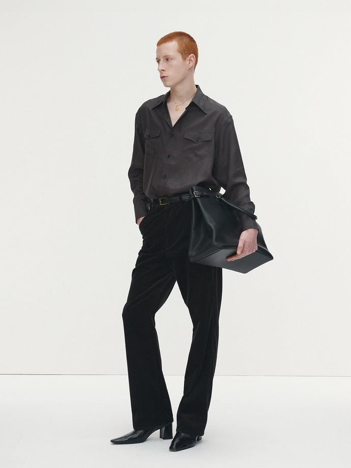 Tonywack - Velvet Corduroy Flared Pants (Japanese Fabric) (Black) product image 1 | TRAB K-Fashion Australia