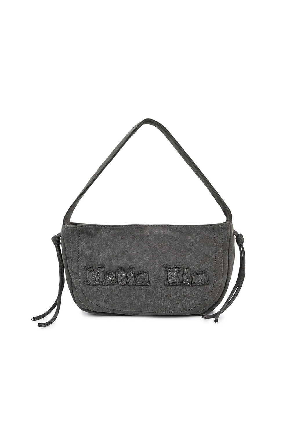 Matin Kim - Applique Logo Jersey Shoulder Bag (Charcoal) product image 1 | TRAB K-Fashion Australia