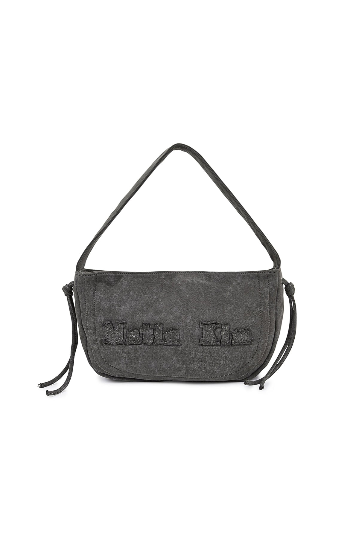 Matin Kim - Applique Logo Jersey Shoulder Bag (Charcoal) product image 1 | TRAB K-Fashion Australia