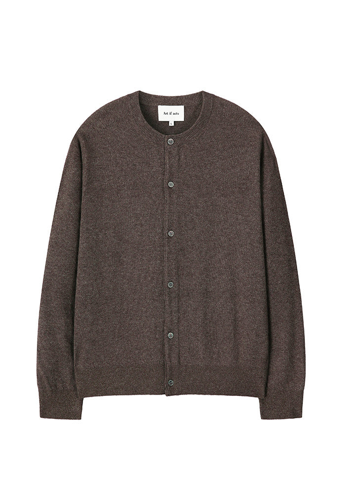 Art if acts - Wholegarment Round Neck Cardigan (Melange Brown) product image 5 | TRAB K-Fashion Australia