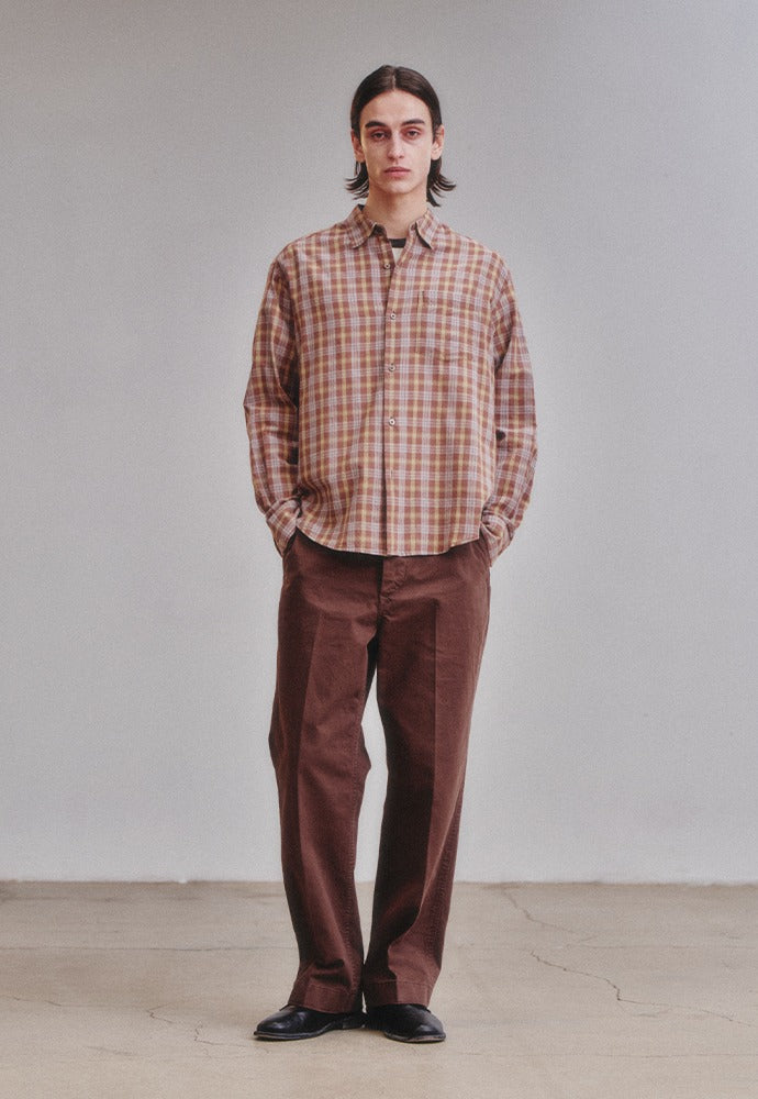 Art if acts - French Check Shirt (Brown/Blue) product image 1 | TRAB K-Fashion Australia