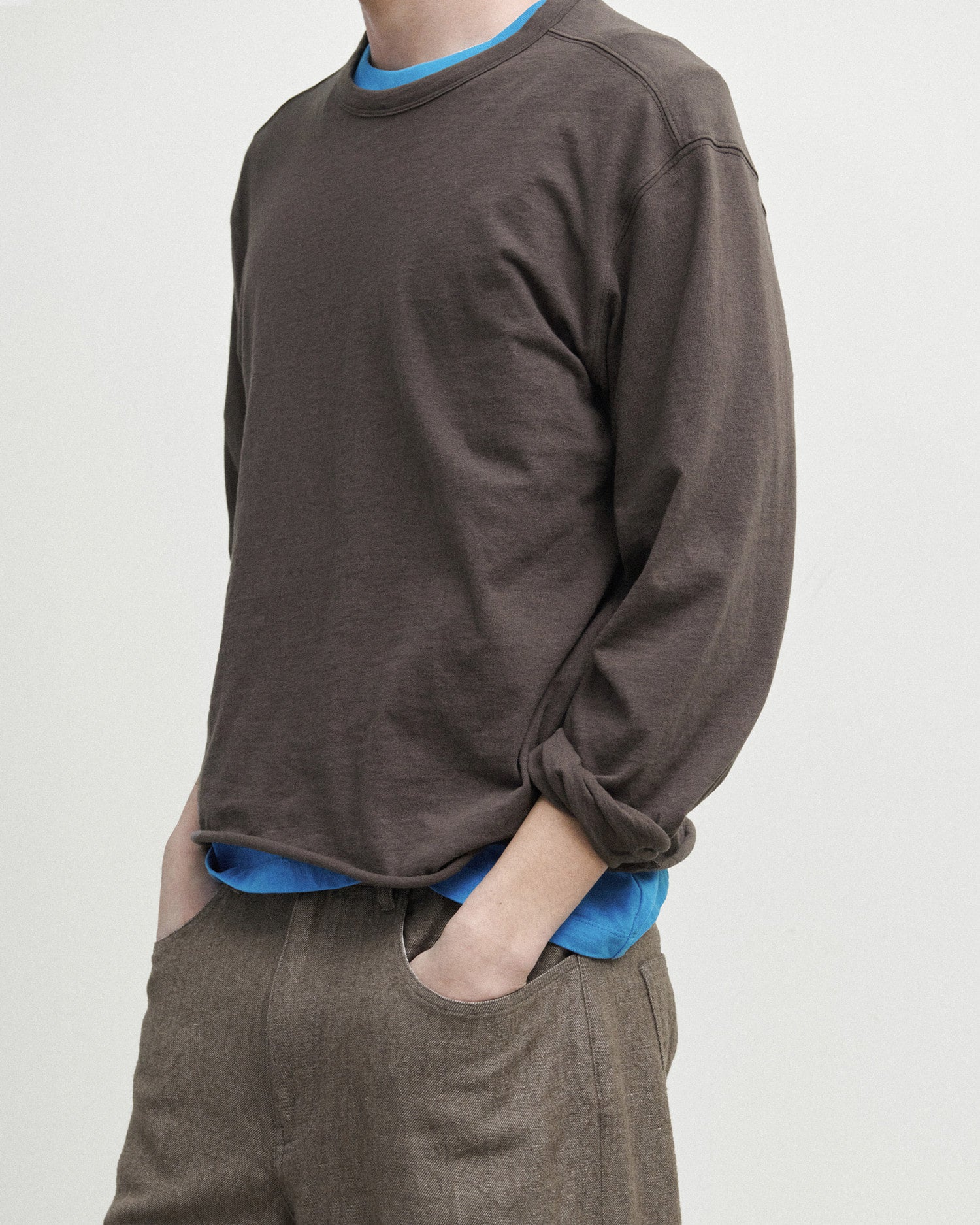Brownyard - Cut Off Long Sleeve (Brown) product image 3 | TRAB K-Fashion Australia