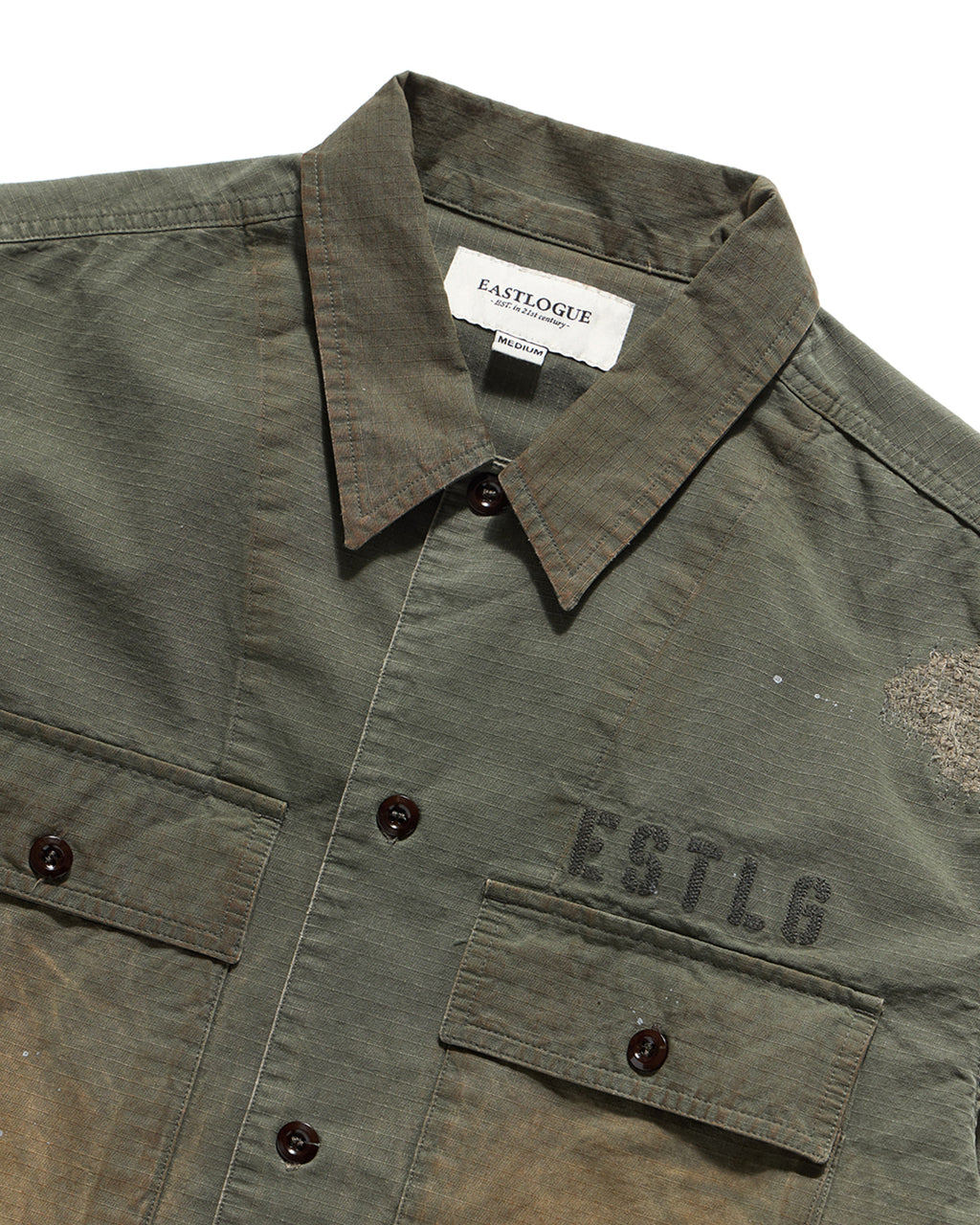 Eastlogue - Peace Symbol Damage Shirts (Vintage Olive) product image 7 | TRAB K-Fashion Australia