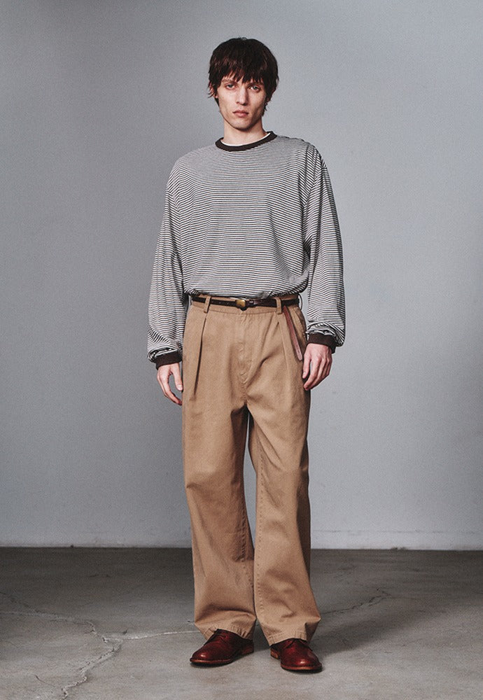 Art if acts - Washed Stripe Long Sleeve (Wood) product image 1 | TRAB K-Fashion Australia