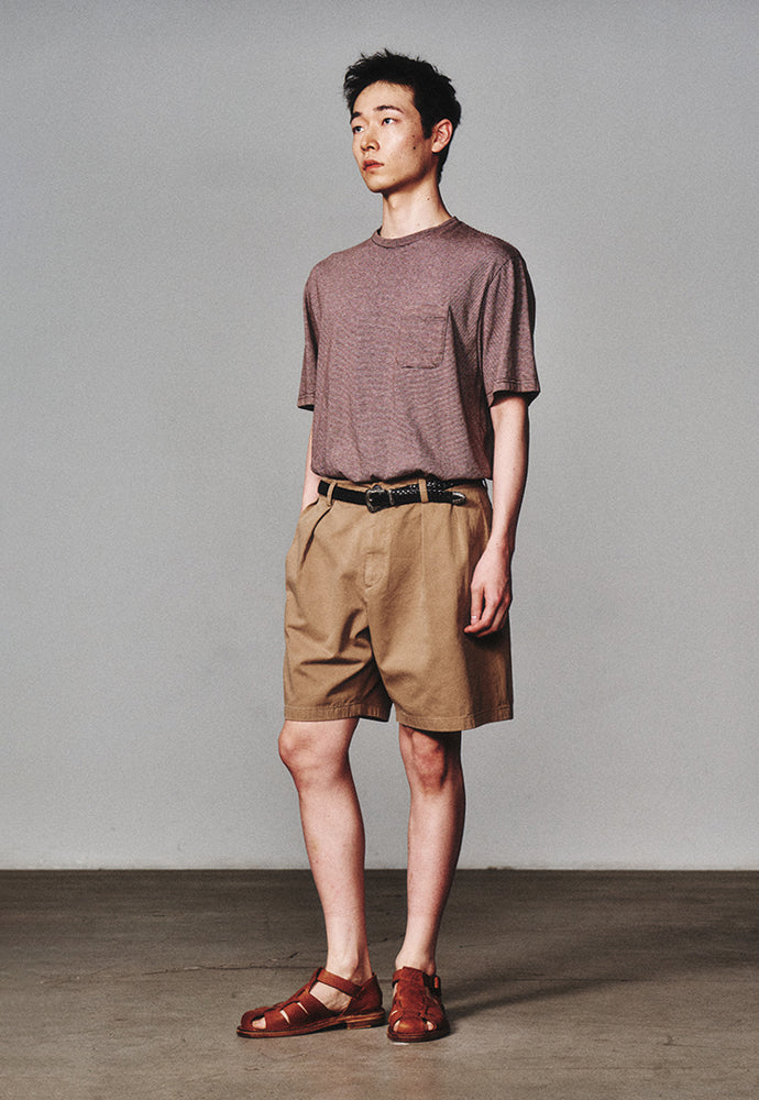 Art if acts - Washed Stripe Pocket S/S Tee (Brown/Grey) product image 3 | TRAB K-Fashion Australia