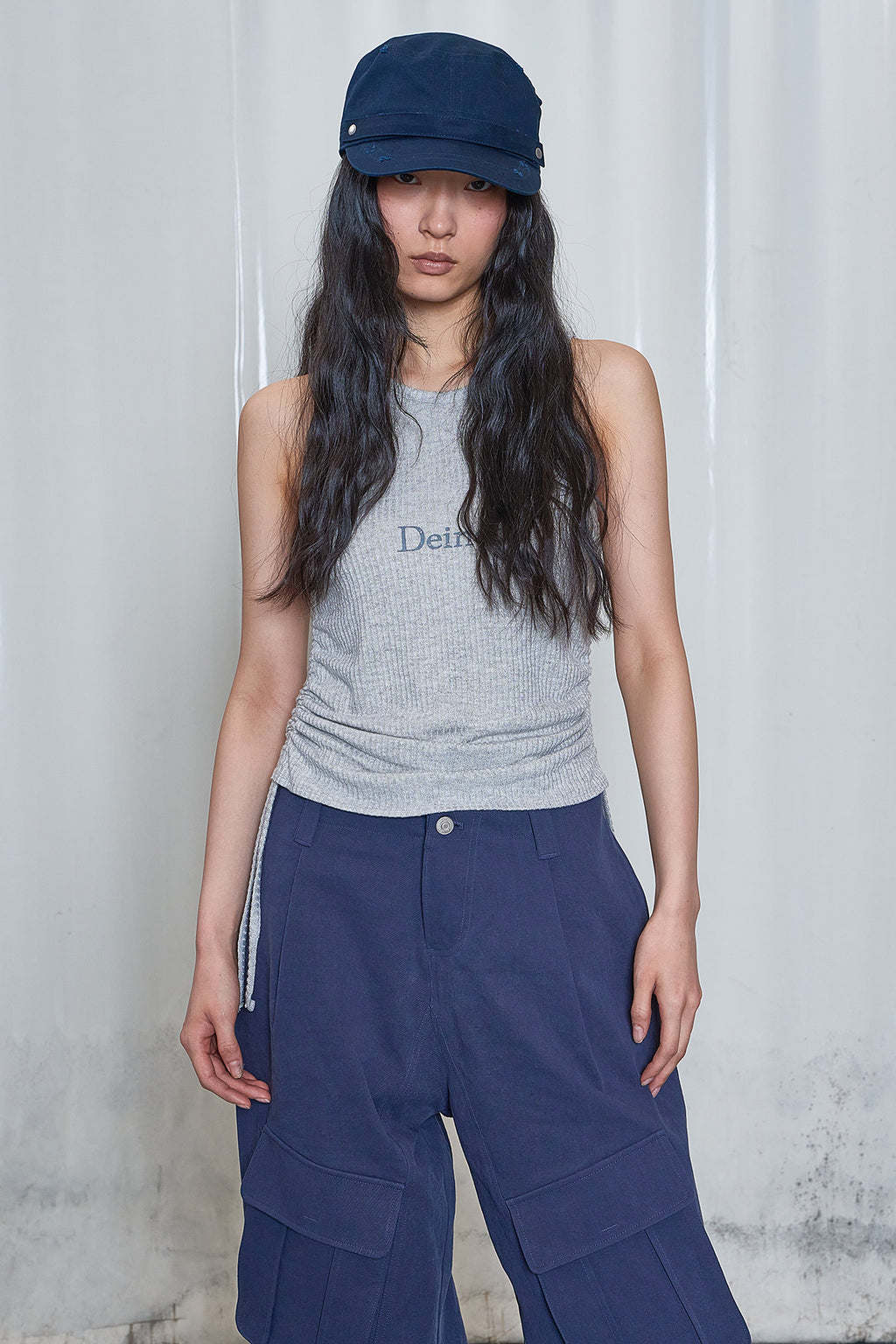 Deinet - Logo Shirring Sleeveless (Grey) product image 6 | TRAB K-Fashion Australia