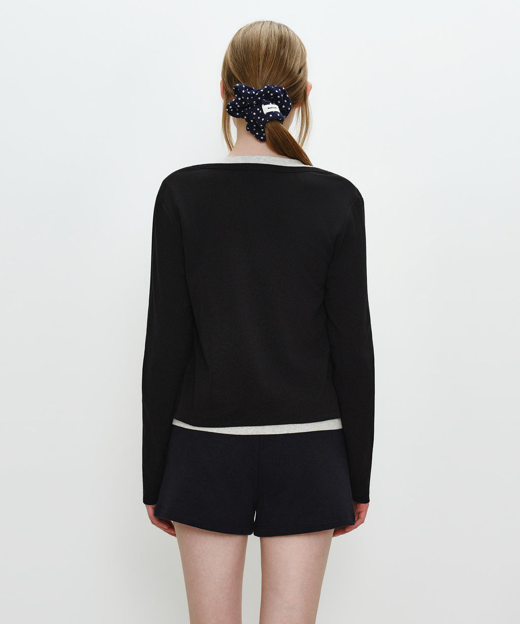 Marithe & Francois Girbaud - Basic Cotton Cardigan (Black) product image 3 | TRAB K-Fashion Australia