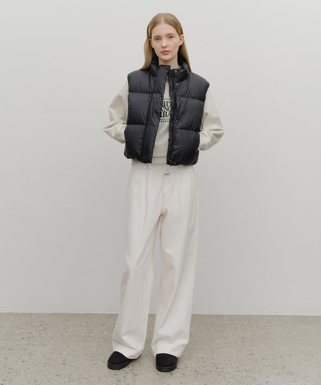 Marithe & Francois Girbaud - Circle Logo Crop Hooded Down Vest (Black) product image 5 | TRAB K-Fashion Australia