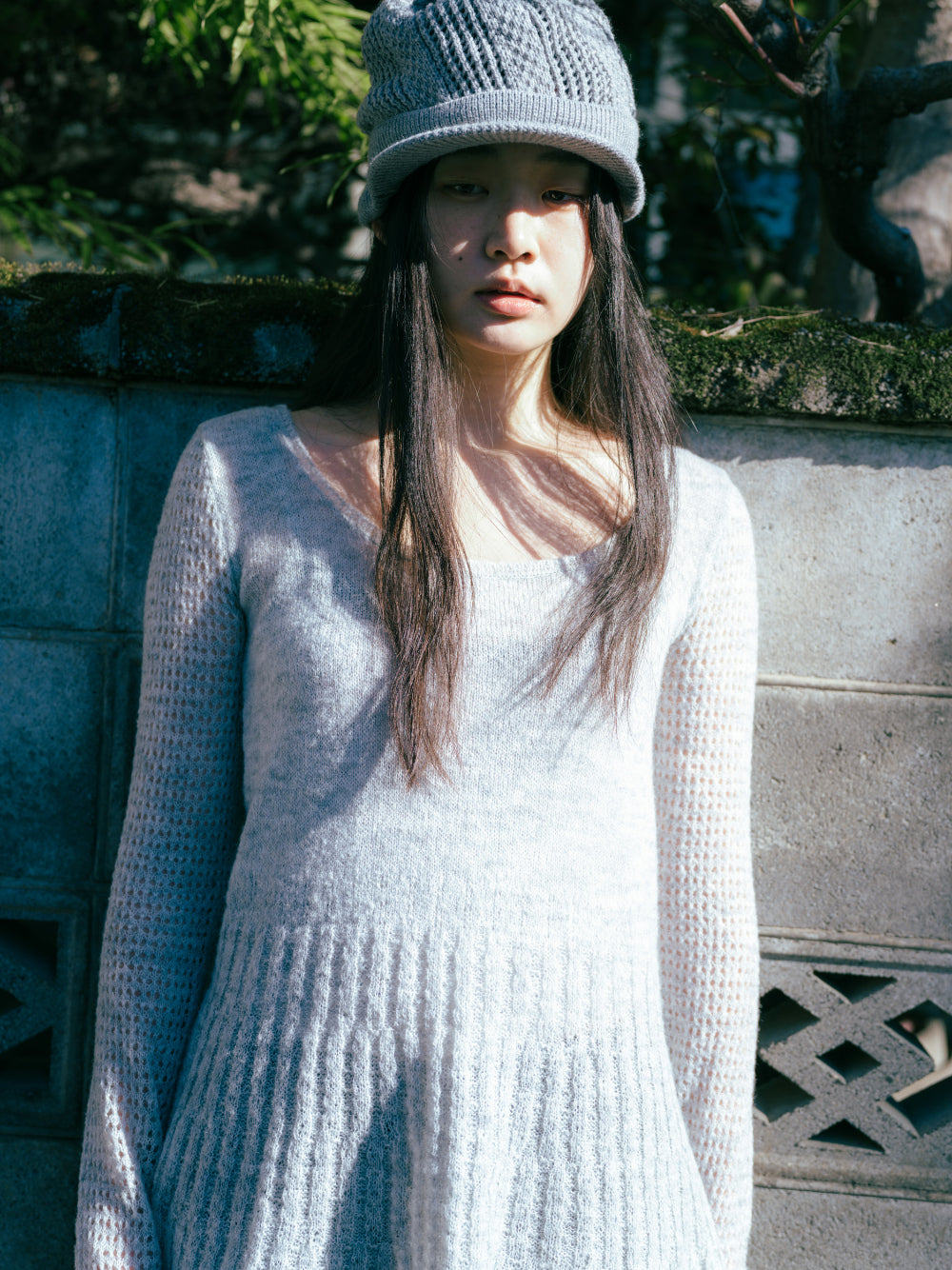 Coyseio - Coy Visor Crochet Beanie (Melange Grey) product image 2 | TRAB K-Fashion Australia