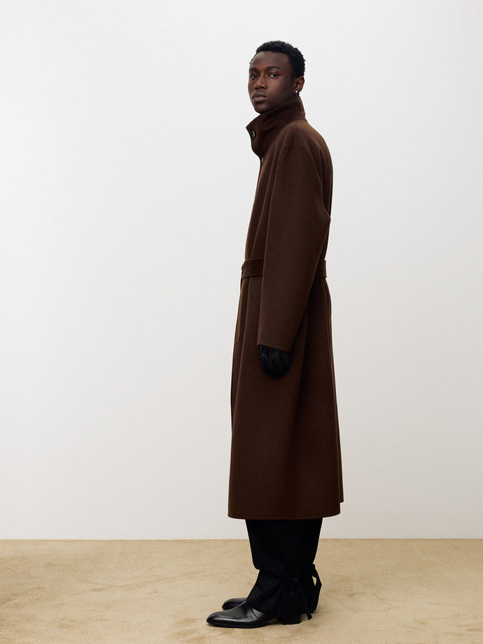Tonywack - Hand-Made Wool Cashmere Stand-Collar Coat (Penny Brown) product image 3 | TRAB K-Fashion Australia