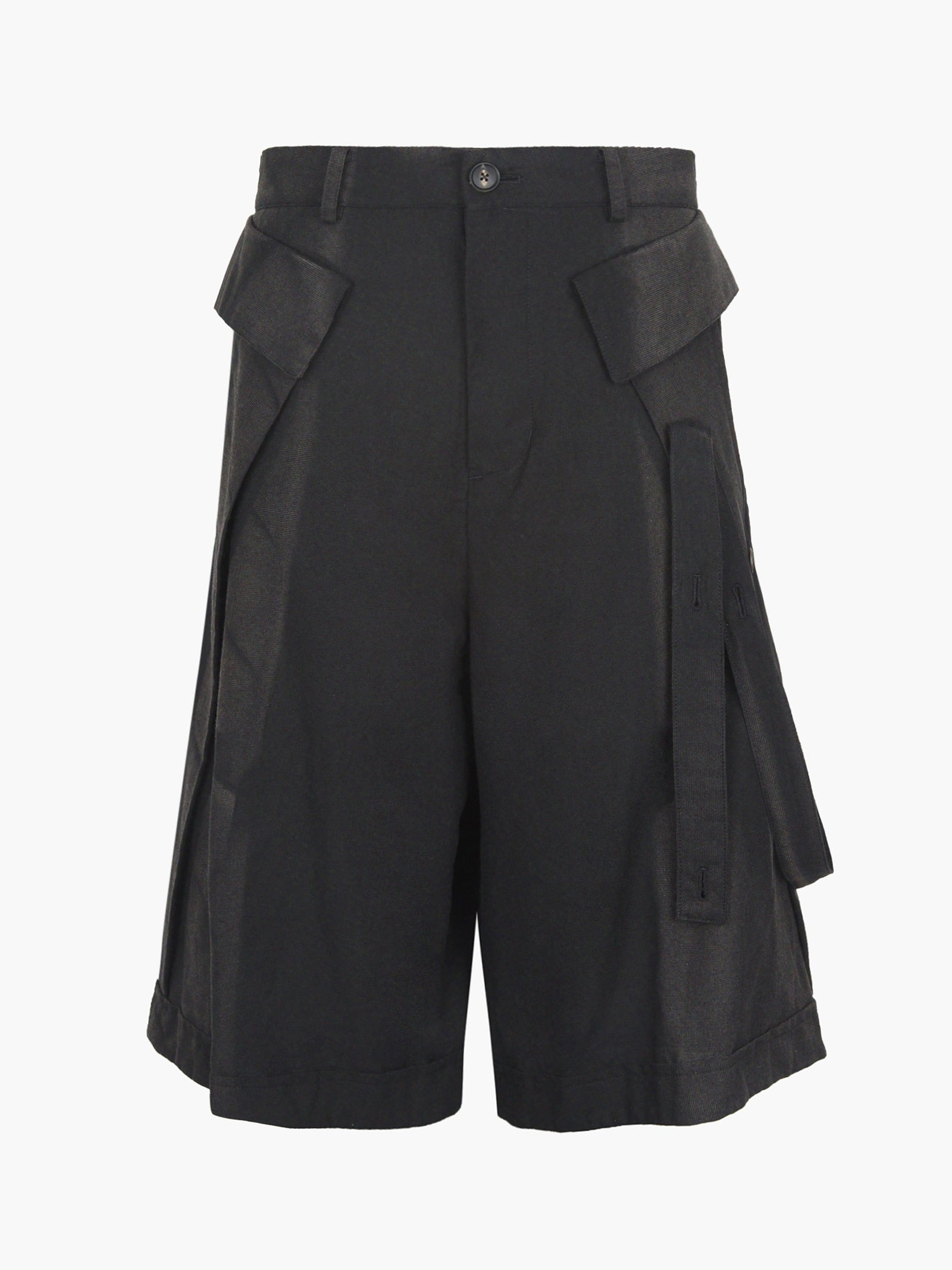 Jiyong Kim - Sun-Bleched Layered Half Trousers (Black) product image 7 | TRAB K-Fashion Australia