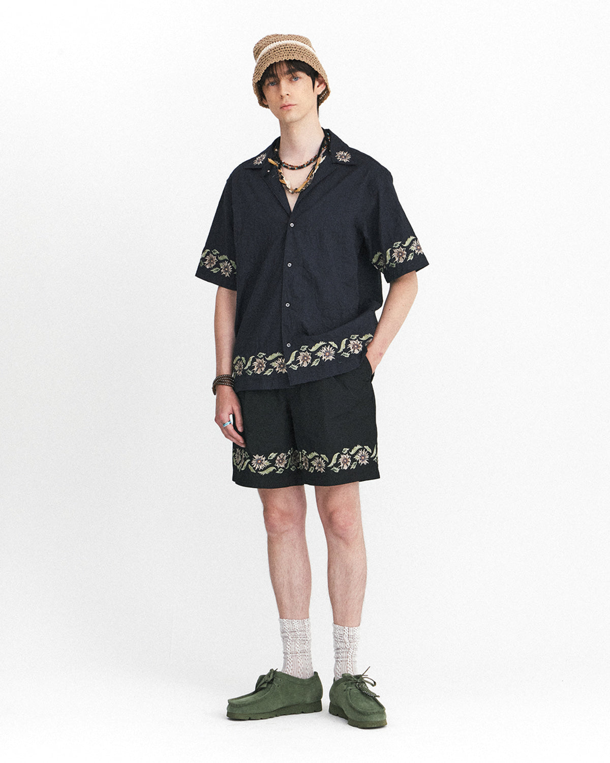 Eastlogue - Breezy Embroidered Half Shirts (Crease Navy) product image 4 | TRAB K-Fashion Australia
