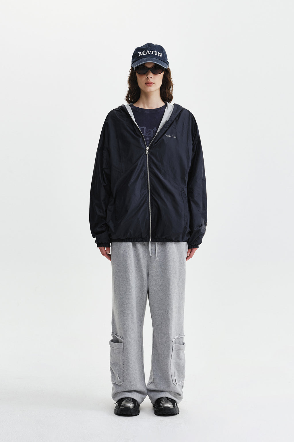 Matin Kim - [Pre-Order – Ships August 24] Mixed Waffle Foldover Waist Jersey Pants (Grey) product image 7 | TRAB K-Fashion Australia