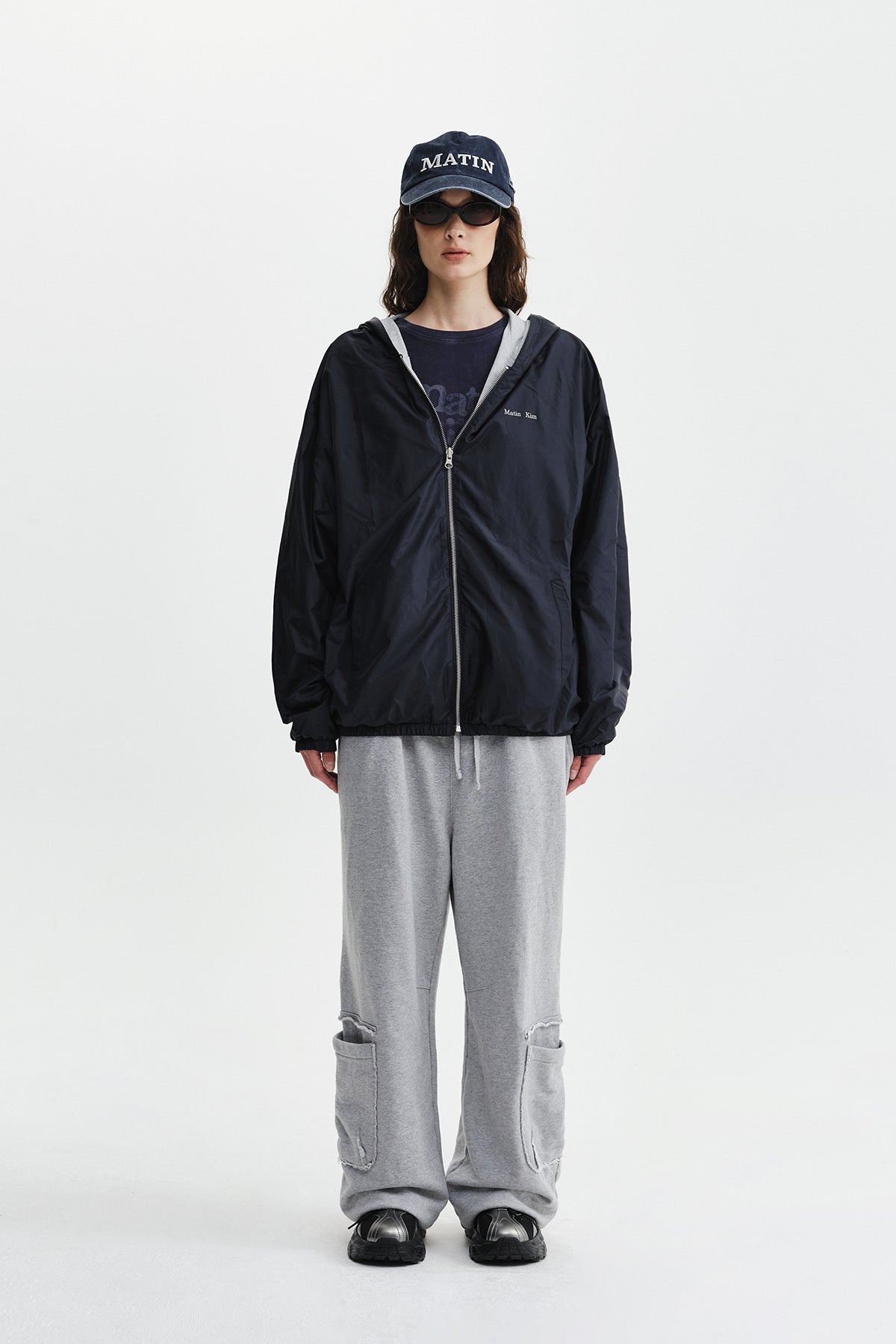 Matin Kim - [Pre-Order – Ships August 24] Mixed Waffle Foldover Waist Jersey Pants (Grey) product image 7 | TRAB K-Fashion Australia