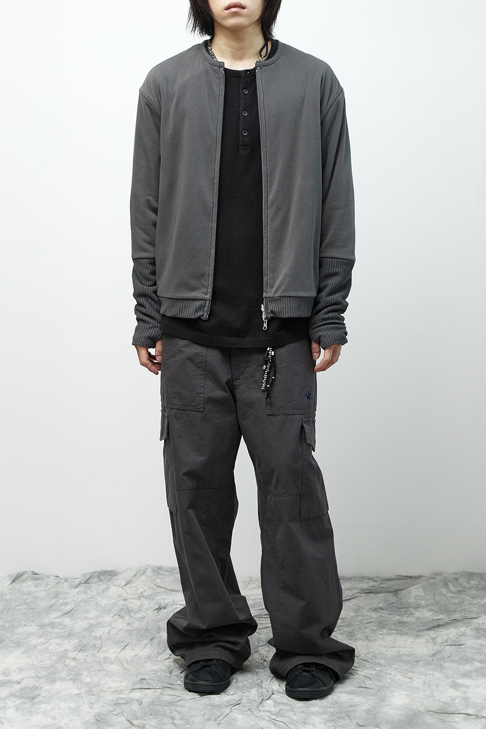 Hatchingroom - Reversible Layer Cardigan (Charcoal) product image 16 | TRAB K-Fashion Australia