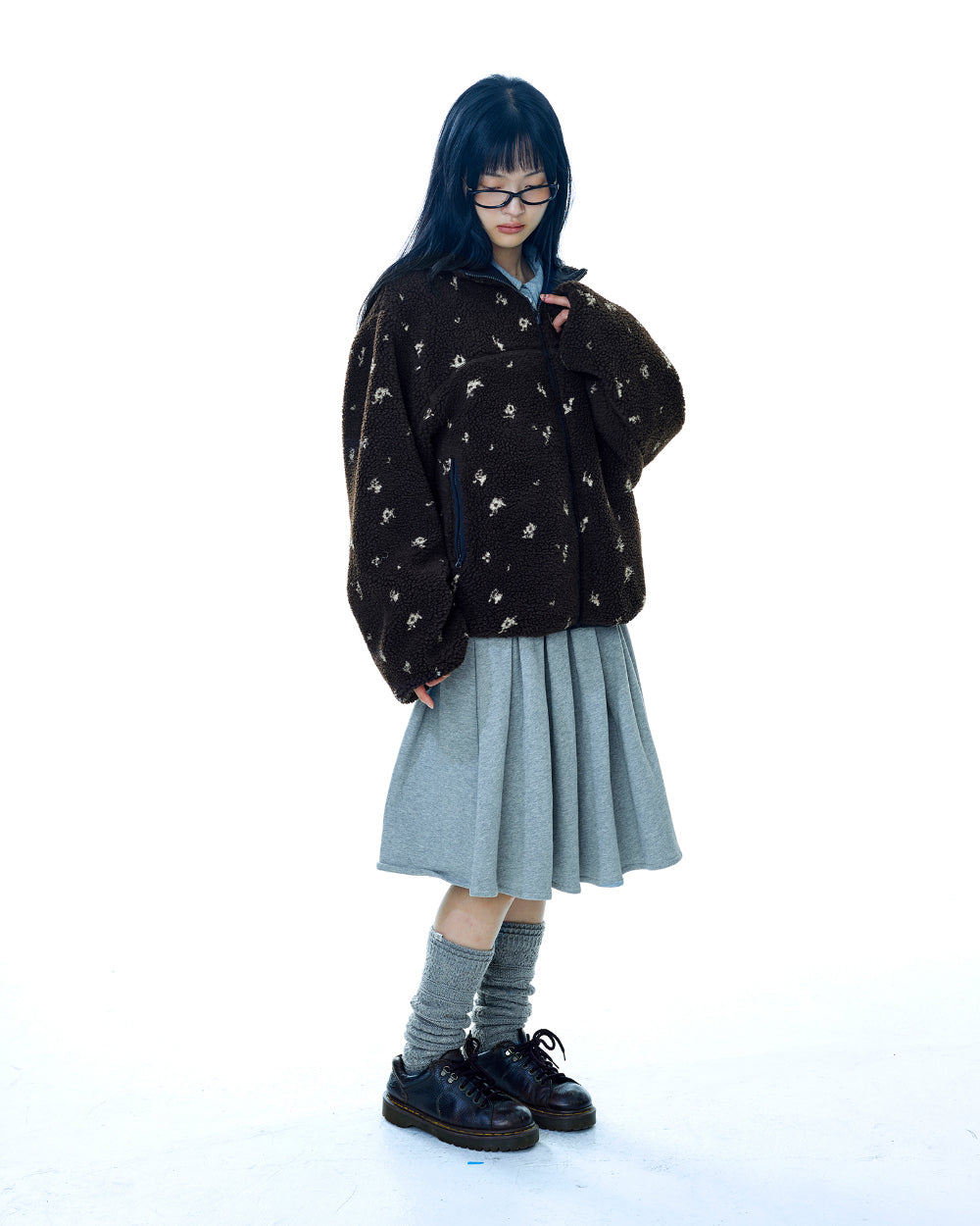 Coyseio - Petal Reversible Fleece Jacket (Brown) product image 14 | TRAB K-Fashion Australia