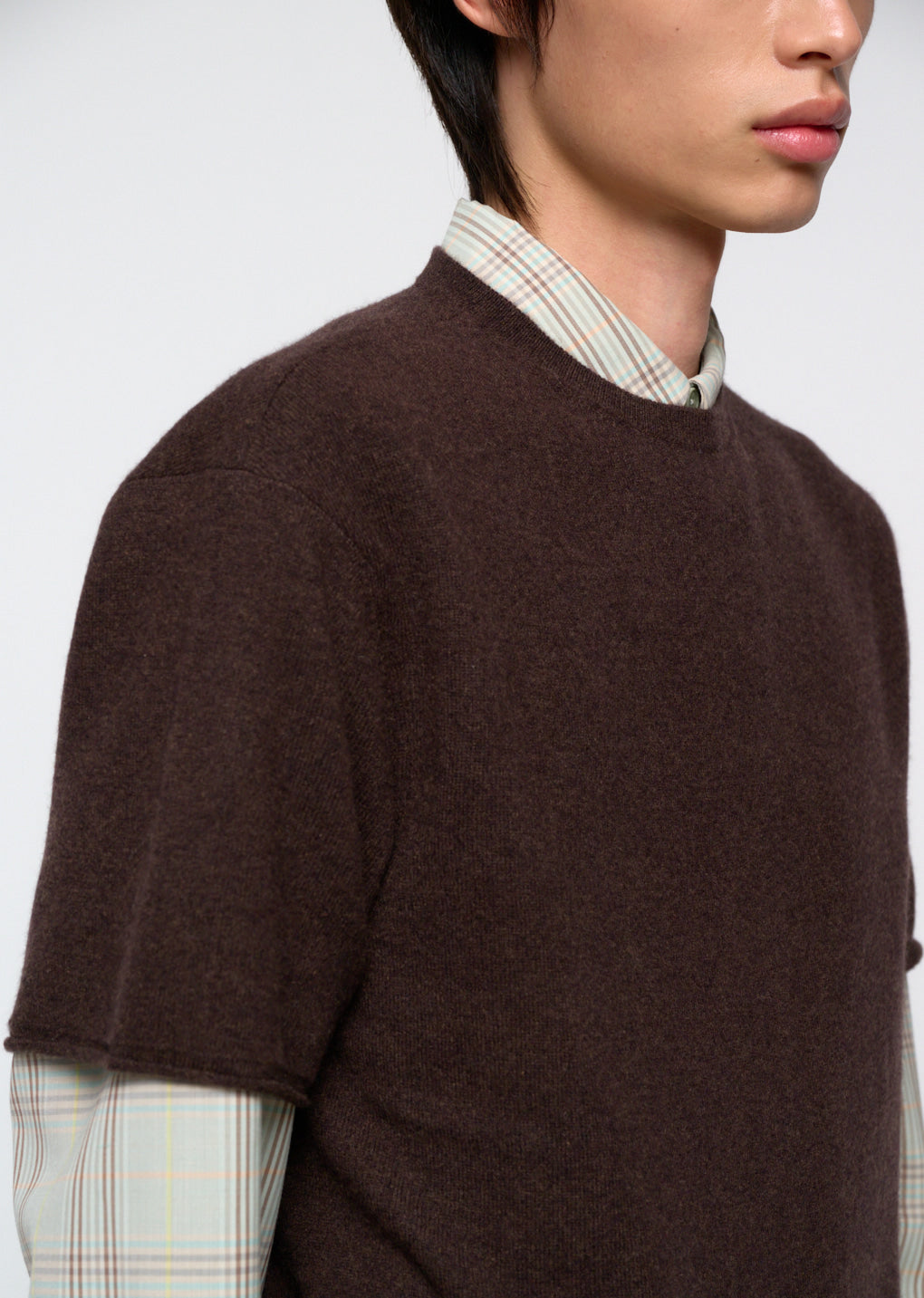 Amomento - Cashmere Easy Half Sleeve Knit (Brown) product image 9 | TRAB K-Fashion Australia