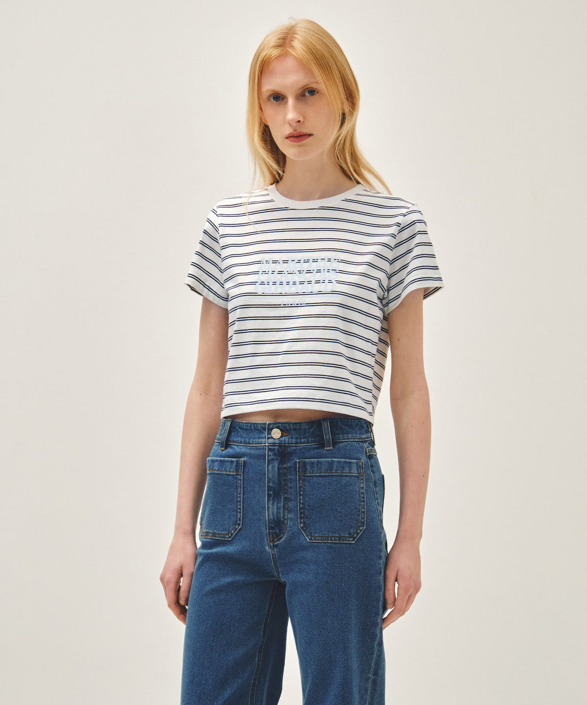 Marithe & Francois Girbaud - Classic Logo Crop Tee (Dark Navy) product image 2 | TRAB K-Fashion Australia