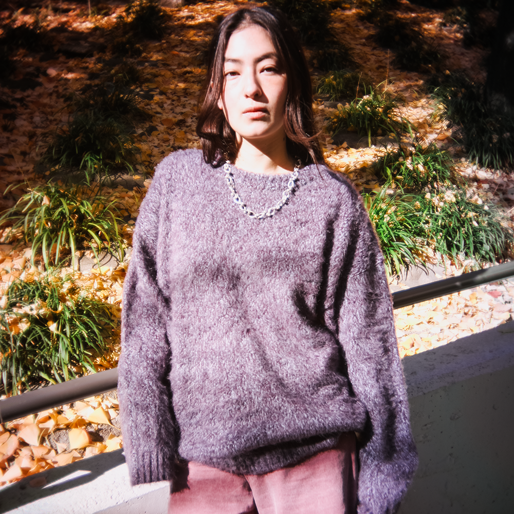 Towtow Archive - Cozy Fuzzy Sweater (Purple) product image 6 | TRAB K-Fashion Australia