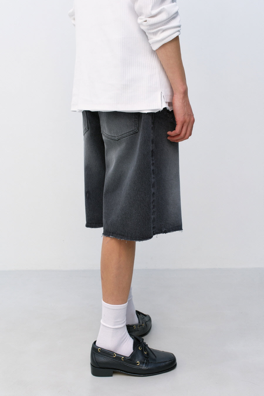 Insilence - Distressed Denim Shorts (Black) product image 5 | TRAB K-Fashion Australia