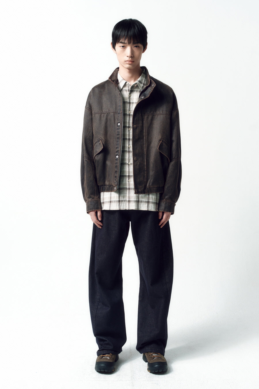 Insilence - Washed Faux Leather Jumper (Brown) product image 6 | TRAB K-Fashion Australia