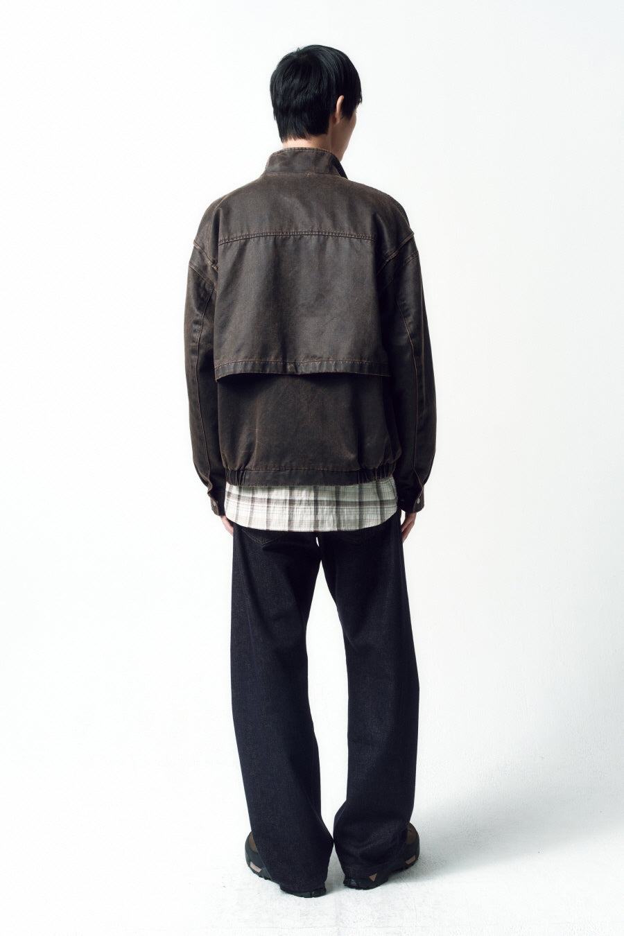 Insilence - Washed Faux Leather Jumper (Brown) product image 3 | TRAB K-Fashion Australia