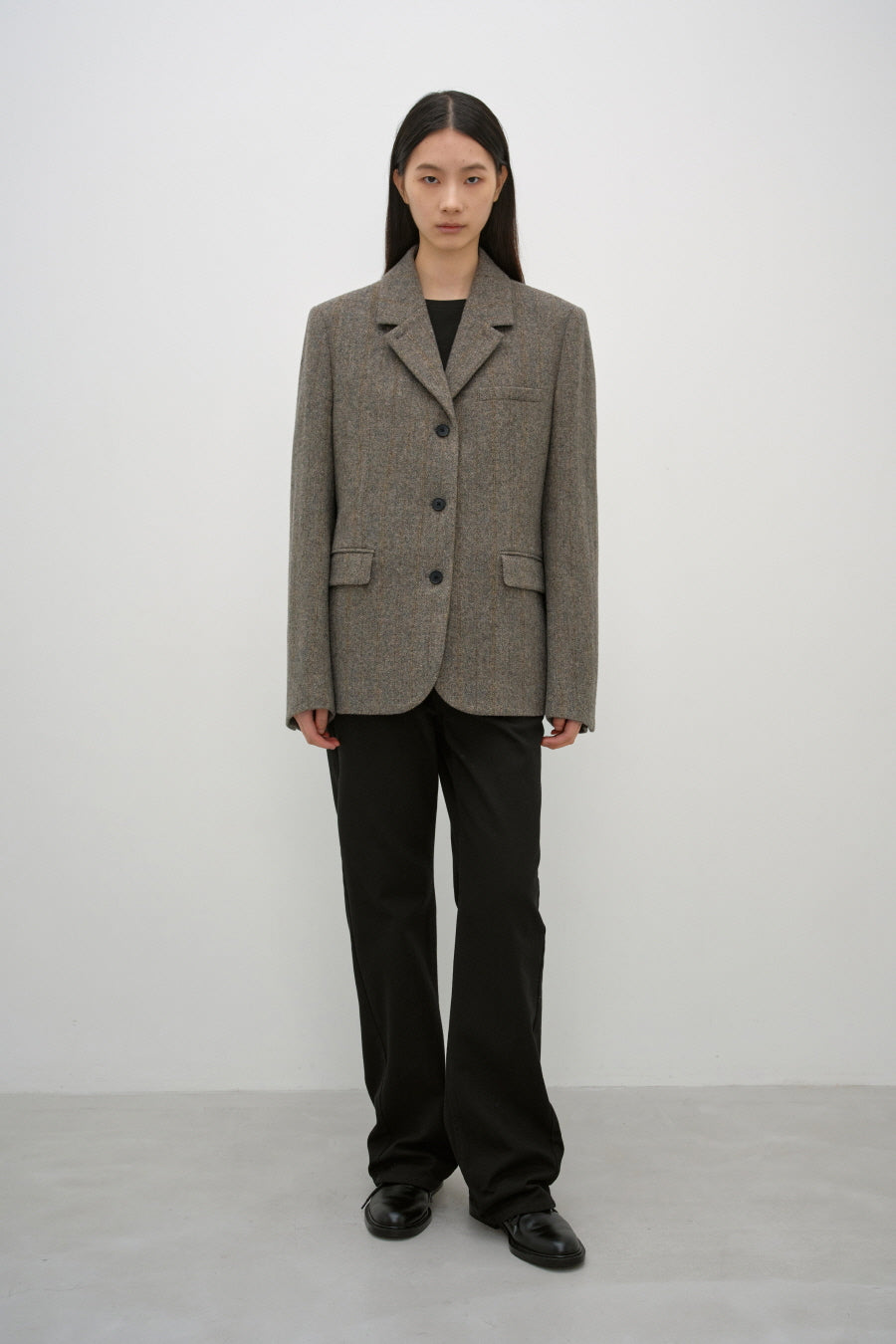 Insilence - Classic Three-Button Jacket (Melange Brown) product image 3 | TRAB K-Fashion Australia