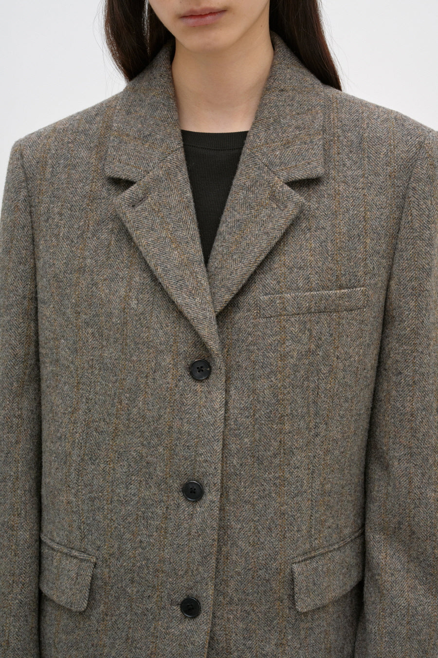 Insilence - Classic Three-Button Jacket (Melange Brown) product image 6 | TRAB K-Fashion Australia