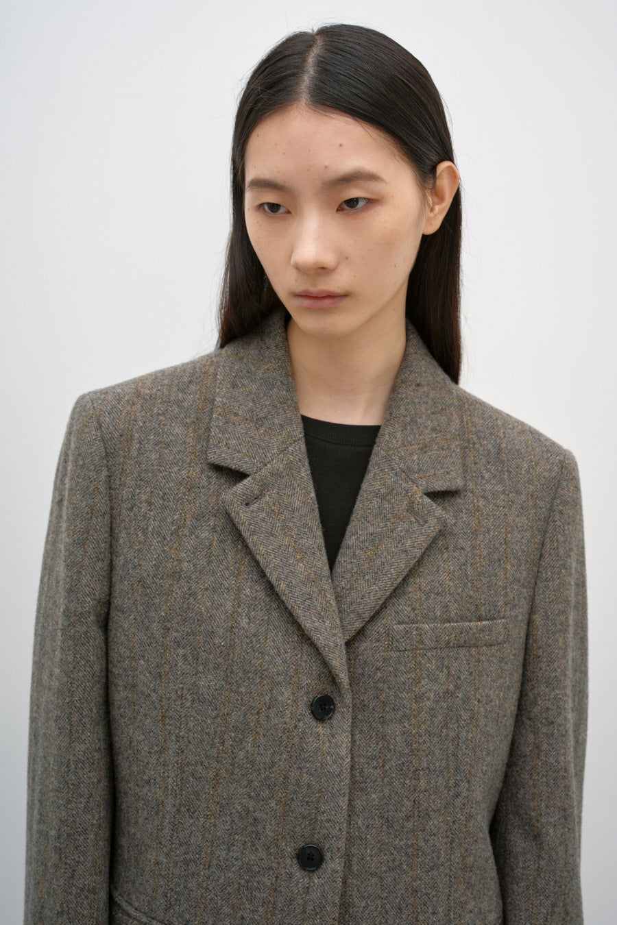 Insilence - Classic Three-Button Jacket (Melange Brown) product image 5 | TRAB K-Fashion Australia