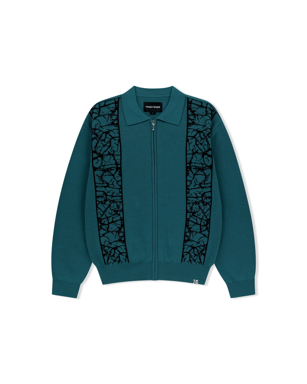 yeseyesee - Knit Zip Up Polo Cardigan (Teal) product image 1 | TRAB K-Fashion Australia
