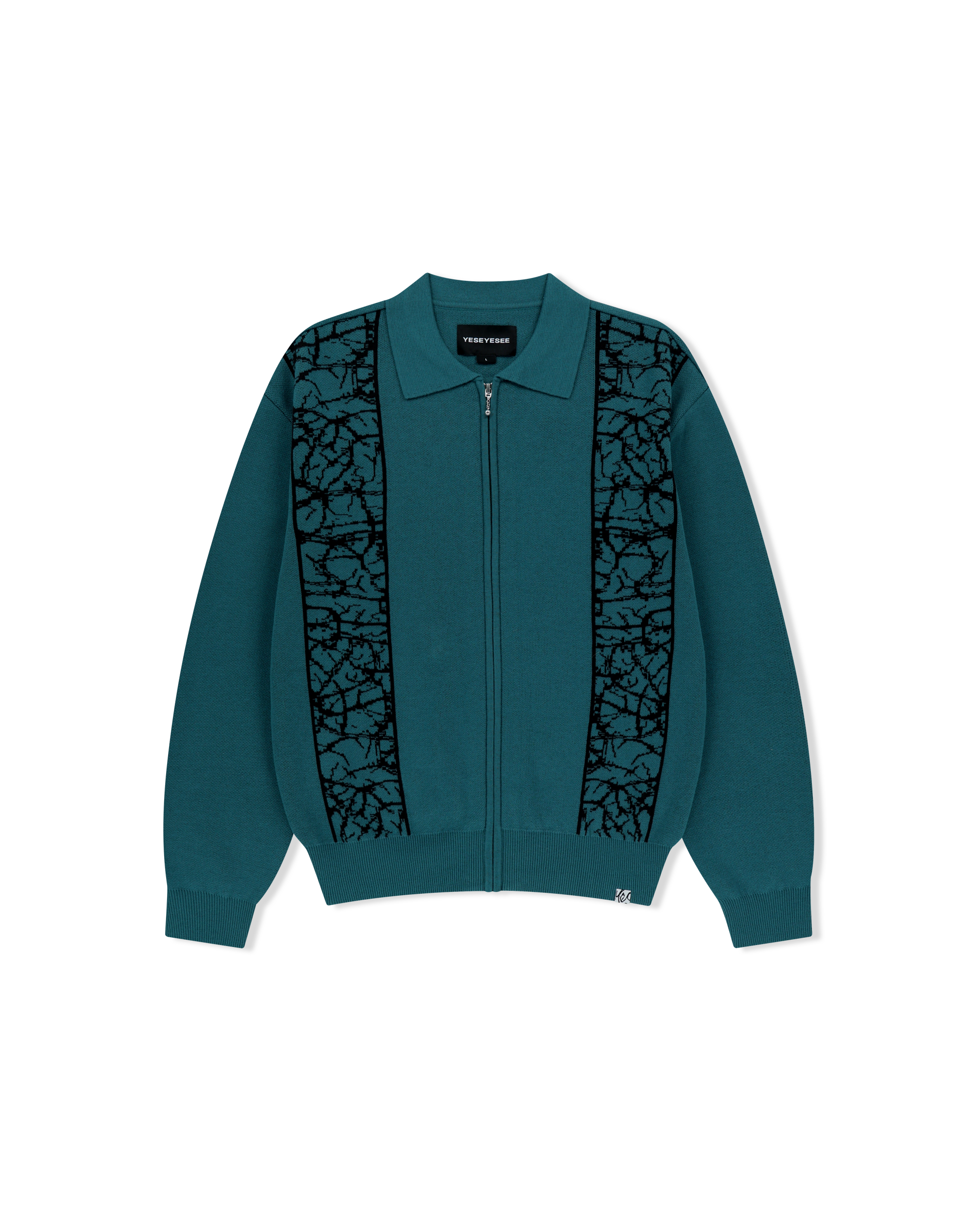 yeseyesee - Knit Zip Up Polo Cardigan (Teal) product image 1 | TRAB K-Fashion Australia